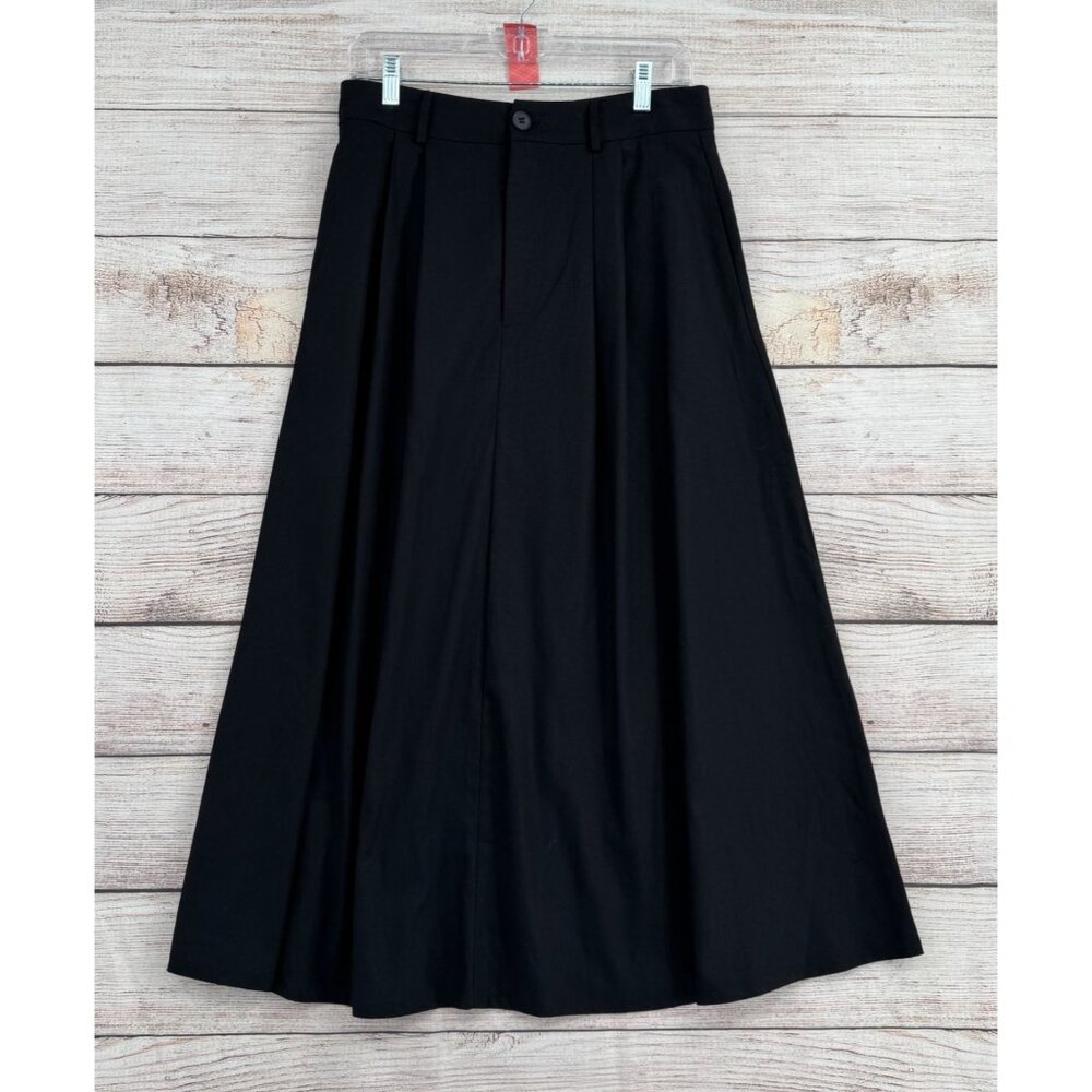 Cider A-Line Linen Blend Maxi Skirt Juniors Size Large Black NEW
